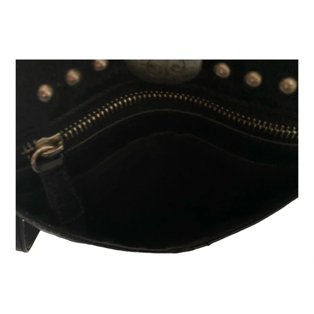 BRIGHTON-BLACK LEATHER CROSSBODY BAG